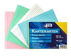 TSI 65896 farbige Karteikarten, 100er Packung