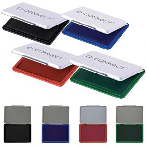 Stempelkissen 9x5,5cm 4 Farben, schwarz/blau/rot/grün