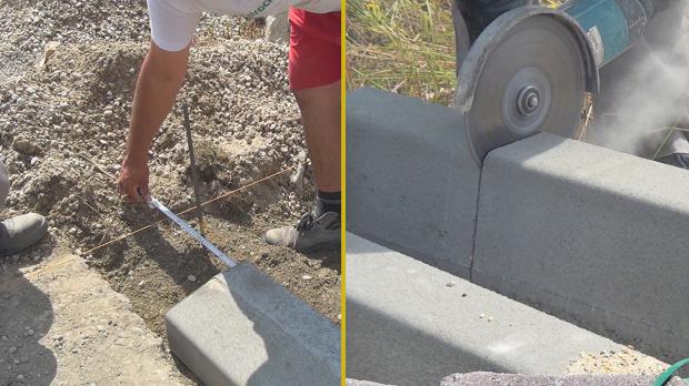Randsteine setzen Anleitung um Betonrandsteine zu verlegen