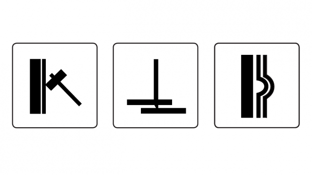 Tapetensymbole für spezielle Materialeigenschaften