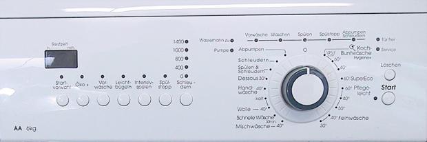 Bedientafel einer Waschmaschine