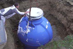 Regenwassertank eingraben